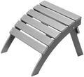 VEVOR Adirondack Ottoman, 21.5L x 18.9W x 14.8H Inch HDPE Plastic Folding Adirondack Ottoman, Weather-Resistant Foot Rest for Adirondack Chair, Widely Used for Outside Porch Pool Lawn Backyard, Gray by VEVOR
