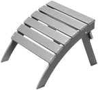 VEVOR Adirondack Ottoman, 21.5L x 18.9W x 14.8H Inch HDPE Plastic Folding Adirondack Ottoman, Weather-Resistant Foot Rest for Adirondack Chair, Widely Used for Outside Porch Pool Lawn Backyard, Gray by VEVOR