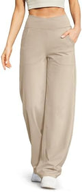 G4Free EverGoing Wide Leg Yoga Pants for Women Crossover Waist with Pockets by G4Free