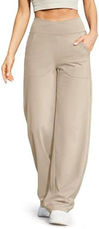 G4Free EverGoing Wide Leg Yoga Pants for Women Crossover Waist with Pockets by G4Free