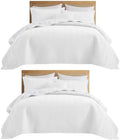 IR Imperial Rooms Queen Quilt Bedding Set White Bedspread Wave 2 Pack by IRImperialRooms