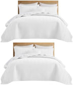 IR Imperial Rooms King Quilt Bedding Set White Bedspread Wave 2 Pack by IRImperialRooms