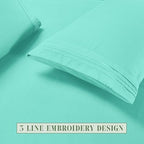 Elegant Comfort Luxury Soft 6-Piece 1500 Premium Hotel Quality Bed Sheet Set with Extra Deep Pockets 18-24 Inch, Wrinkle Free, Storage Pockets, Extra Deep Pocket 6PC Sheets, Full, Paradise Teal - Image 7