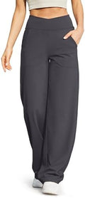 G4Free EverGoing Wide Leg Yoga Pants for Women Crossover Waist with Pockets by G4Free