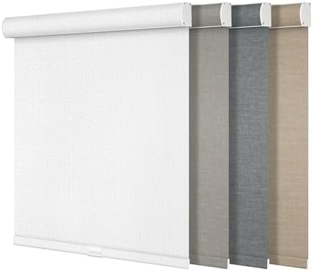Boolegon Blackout Roller Shades for Windows, White, 58" W x 72" H by Boolegon