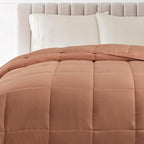 SUPERIOR All Season Reversible Down Alternative Comforter, King, Camel - Image 6