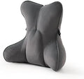 Lumbar Support Pillow (Pat. Pend) for Office Chair, Couch, Recliner & Car Seat, Ergonomic Back Support for Lower Back Comfort, with Adjustable Strap to Stay in Place, Steel Gray by Ailuteie