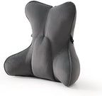 Lumbar Support Pillow (Pat. Pend) for Office Chair, Couch, Recliner & Car Seat, Ergonomic Back Support for Lower Back Comfort, with Adjustable Strap to Stay in Place, Steel Gray by Ailuteie