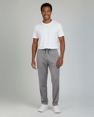 3 Pack Men's Mesh Sweatpants Open Bottom Lounge Workout Track Gym Pants - Image 3