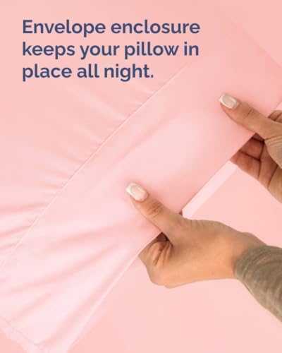 King Pillow Cases - 8 Pack Soft Pillowcase Covers - 20" x 40" (Baby Pink) - Image 6
