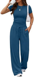 Trendy Queen Women's 2 Piece Matching Summer Lounge Set with Pockets by TrendyQueen