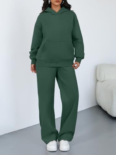 Trendy Queen Womens Oversized Hoodie Wide Leg Pants 2 Piece Lounge Set - Image 2