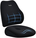 Upgrade Large Car Seat Cushion and Lumbar Support Pillow, Ergonomic Memory Foam Driving Seat Cushion for Back & Sciatica Pain Relief, Non-Slip Washable Seat Cushion for Car, Driver, Office-Black by FLORICH