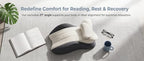 Ergonomic Contour Memory Foam Back Support Pillow for Reading&Bed Rest,Lumbar Support Pillow for Bed,Neck Support Pillow,Comfort Daily Relax Cushion (Dual Grey + Pillow, 22.83 × 14.96 × 9.06 inches) - Image 6