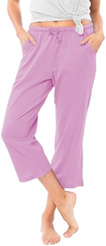 Sexy Basics Women's 100% Cotton Lounge Pants | Capri Style Pajama Sleep Bottoms | Drawstring & Pockets |Multi-Packs & Colors - Image 2