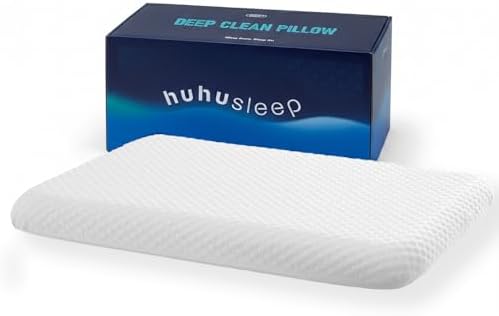 Thin Memory Foam Pillow for Stomach Sleepers - 2.75 Inch Low Profile Flat Pillows for Sleeping, Slim Odorless Foam Pillow and Case with 37% Rayon derived from Bamboo, Standard Size by huhusleep