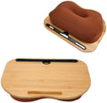 Lap Desk, Laptop Lap Bamboo Desks with Anti-Slip Stopper Removable Pillow Cushion Cover, Right Left Mouse Pad and Wrist Pad, Tablet Phone Holder for Bed Sofa Couch Floor by SKYZONAL