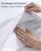 Queen 6 Piece Bed Sheet Set - Breathable & Cooling Sheets - Striped White - Image 5