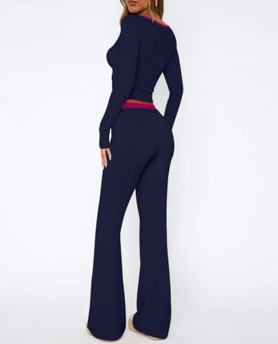 REVETRO Lounge Sets for Women Two Piece Long Sleeve Sexy Pajama Sets - Image 4