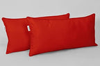 Indoor/Outdoor Polyester Fabric Lumbar Pillow Cover, All-Weather Waterproof Rectangular Cushion Case for Patio Furniture, 16 x 24 Set of 2 -Red - Image 2