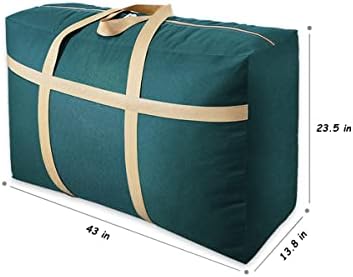 LUXUCURE Large Capacity Storage Bag Folding Luggage Organizer Bag Thickening Oxford Cloth Travel Duffel Bags,Sturdy Moving House Storage Bag (Color : Green, Size : 230L) - Image 2