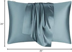 DISANGNI Silk Indulgence Set: Premium 22 Momme Mulberry Silk Pillowcase & Eye Mask Duo for Hair and Skin Rejuvenation(1pc King Size 20" x36", Blue Gray) - Image 7