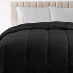 SUPERIOR All Season Reversible Down Alternative Comforter, King, Black - Image 6
