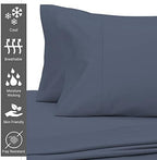 Pizuna 100% Cotton King Size Pillowcases 400 Thread Count Dark Blue - Image 2