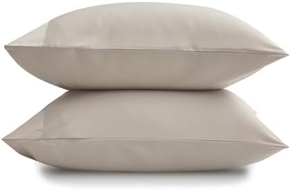 DOZ Pillowcase Set, 100% Viscose derived from Bamboo, Organically Grown, Buttery Soft, Silky, Breathable, Cooling, Oeko-TEX, High GSM, 2-Pack, Envelope Closure (King, Sand) - Image 2