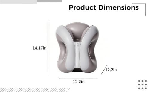 Gray Inflatable Travel Pillow, Multipurpose Neck Support Nap Pillow for Desk, Portable PVC Sleeping Aid for Office Classroom Car Train Airplane, 12.2 x 12.2 x 14.2 in, 31 x 31 x 36 cm - Image 3