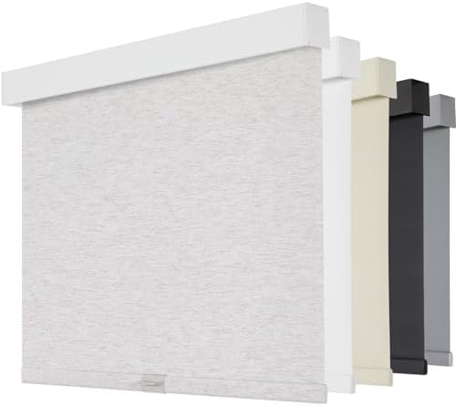 Persilux Cordless Blackout Shades for Indoor Windows, Pull Down Blinds with Valance, Thermal Insulated Fabric, UV Protection Shades for Home and Bedroom (Linen,21" W x72 H) by PersiluxHome