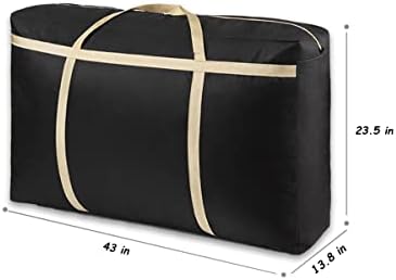 LUXUCURE Large Capacity Storage Bag Folding Luggage Organizer Bag Thickening Oxford Cloth Travel Duffel Bags,Sturdy Moving House Storage Bag (Color : Black, Size : 230L) - Image 2