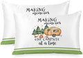 Camping Satin Pillowcases King Size Set of 2 Cooling Fall Summer Nature Forest Car Tree Moon Silk Pillow Cases for Hair and Skin Smooth Soft Zippered Throw Pillow Covers for Women Men 20"x36" by Unknown