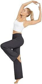 G4Free EverGoing Wide Leg Yoga Pants for Women Crossover Waist with Pockets - Image 4