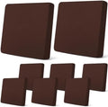 Newwiee 8 Pcs Patio Outdoor Cushion Covers,Solid,Dark Coffee by Newwiee