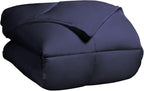 SUPERIOR All Season Reversible Down Alternative Comforter, King, Navy Blue by SUPERIOR