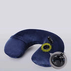 Travel Pillow Push-Button Inflatable U Shaped Neck for Support Airplanes with Packsack and Luggage Clip - Image 3