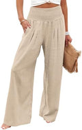 Angerella Womens Elastic High Waisted Palazzo Pants Casual Wide Leg Long Lounge Pant Trousers with Pocket by Angerella