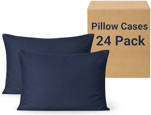 ZPECC Bulk Navy Pillow Cases Standard Size 24 Pack with Envelope Closure by ZPECC-ABrandThatHasBeenFocusedOnBeddingFor20Years