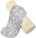 Grey Vine Leaves Neck Roll Pillow Bolster Round Health Memory Foam Long Cervical Cylinder Pillows with Removable Washable Cover for Body Bed Legs Back Yoga - Image 3
