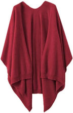 Women's Shawl Wrap Plus Size Cardigan 100% Merino Wool Poncho Cape Fall Winter Open Sweater Coat by Ailaile