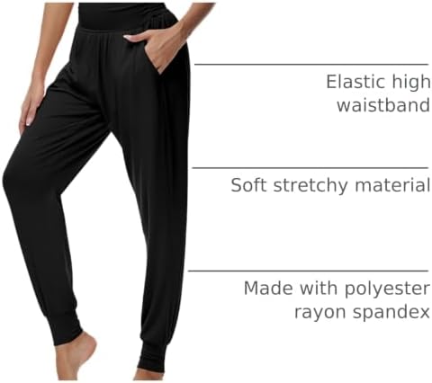 Ficerd 3 Pack Women's Joggers Loose Yoga Pants with Pockets - Image 4