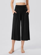 ODODOS Women's Wide Leg Palazzo Lounge Cropped Pants with Pockets Light Weight Comfy Pajama Capri Pants-20/22"/ 24" Inseam - Image 2