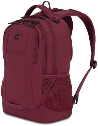 SWISSGEAR Cecil Laptop Backpack, Fits Most 16-Inch Laptops, Three-Compartment Design, Airflow Back Panel, Merlot, 27.3L, 18-Inch by SwissGear