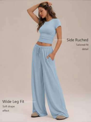 Trendy Queen Women's 2 Piece Matching Summer Lounge Set with Pockets - Image 3