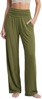 ODODOS Women's Wide Leg Palazzo Lounge Pants with Pockets Light Weight Loose Comfy Casual Pajama Pants-26/28/30"/32" Inseam by ODODOS