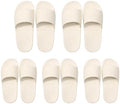 Travel Slippers for Women, Foldable, 5 Pairs, Pink and White US 5.5-8.5 by Unknown