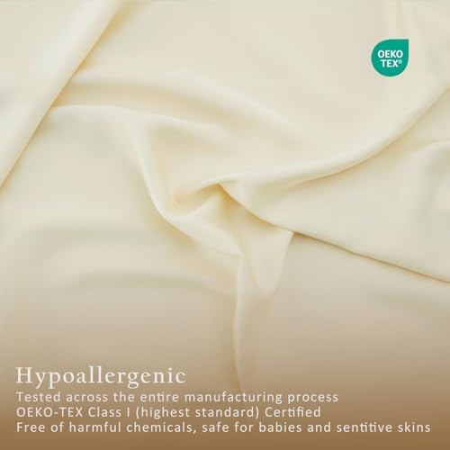 TOSMO Luxury Pillow Case Set of 2 - Cooling Viscose Derived from Bamboo, Oeko-TEX, Breathabl Silky Soft Pillow Cases with Envelope Closure (King / 20x36, Vanilla Yellow) - Image 5
