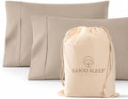 1000 TC Beige King Pillowcases Set of 2 100% Egyptian Cotton Pillow Cases by GoodSleepBedding