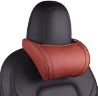 Universal Memory Foam Car Headrest Neck Pillow, Brown, 2 by Seivble